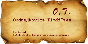 Ondrejkovics Timótea névjegykártya